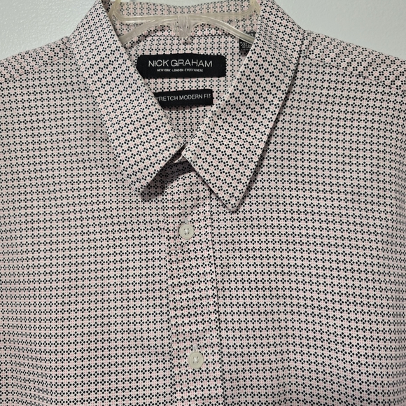 Men's 2XL Black Peach Stretch Modern Fit Long Sleeve Button-Down Shirt - Picture 3 of 9